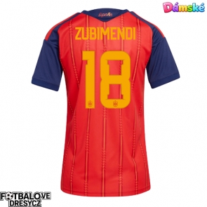 Španělsko Martin Zubimendi #18 Dámské Domácí Dres MS 2026 Krátký Rukáv